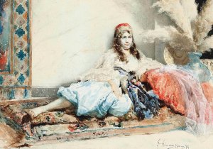 The favourite by Gustavo Simoni Oil Painting
