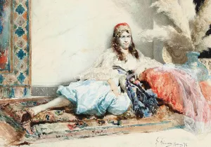 The favourite by Gustavo Simoni Oil Painting