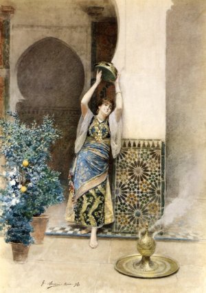The Tambourine Player Oil painting by Gustavo Simoni