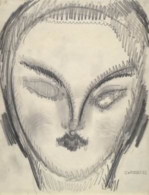 Head by Gustaw Gwozdecki Oil Painting