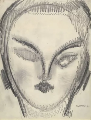 Head by Gustaw Gwozdecki Oil Painting