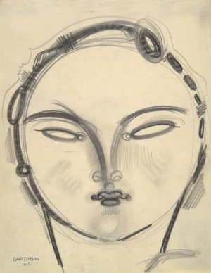 Head by Gustaw Gwozdecki Oil Painting
