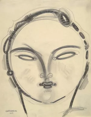 Head by Gustaw Gwozdecki Oil Painting