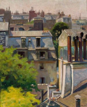 Roofs of Paris by Gustaw Pillati Oil Painting