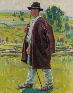 Study of a Highlander by Gustaw Pillati Oil Painting