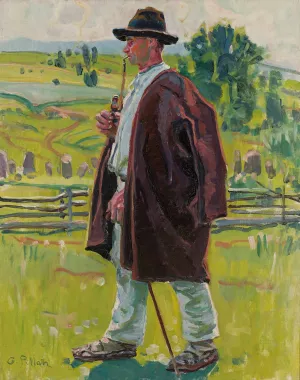 Study of a Highlander by Gustaw Pillati Oil Painting