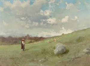 In the California Hills by Gutzon Borglum Oil Painting