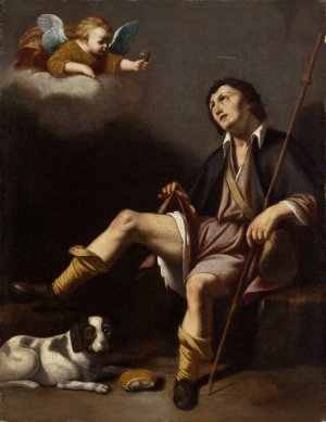 Saint Roch and the Angel by Guy Francois Oil Painting