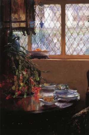 From the Dining Room Window by Guy Orlando Rose Oil Painting