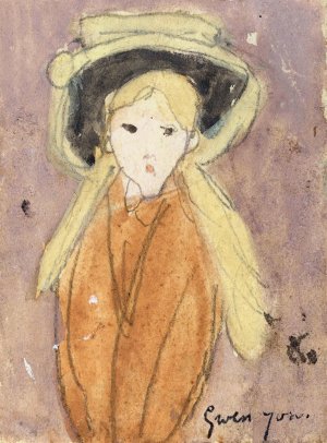 Little Girl with a Large Hat by Gwen John Oil Painting