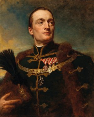 Portrait of an Officer by Gyula Benczur Oil Painting