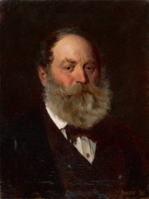 Portrait of the Artist's Father by Gyula Benczur Oil Painting