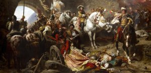 Reoccupation of Buda castel in 1686 by Gyula Benczur Oil Painting