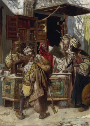 At The Bazaar by Gyula Tornai Oil Painting