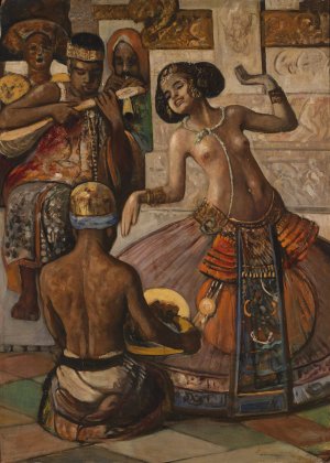 Balinese Dancer by Gyula Tornai Oil Painting