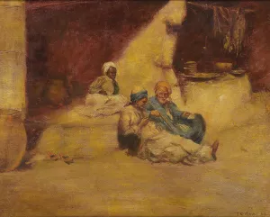 Oriental Street Scene by Gyula Tornai Oil Painting