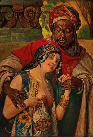 Orientalisches Paar by Gyula Tornai Oil Painting