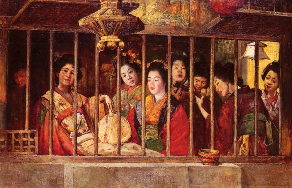 Main Product Photo of The Geisha House Painting by Gyula Tornai