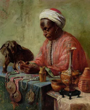 The Jewelry Maker Oil painting by Gyula Tornai