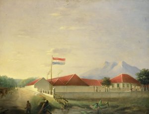 A Factory on Jawa by H.Th. Hesselaar Oil Painting