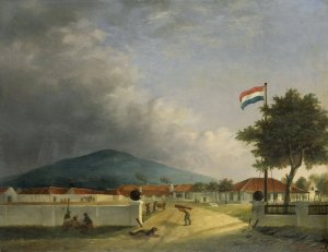 The Kedawong Sugar Factory near Pasuruan, Java by H.Th. Hesselaar Oil Painting