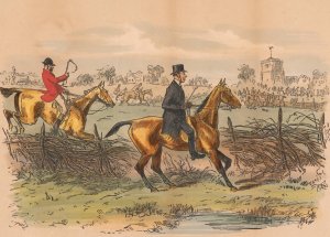 Fox-Hunting Sketche; No. 11. Sporting Parson - 'Well! I'm d—, b-b-blest by Hablot Knight Browne Oil Painting