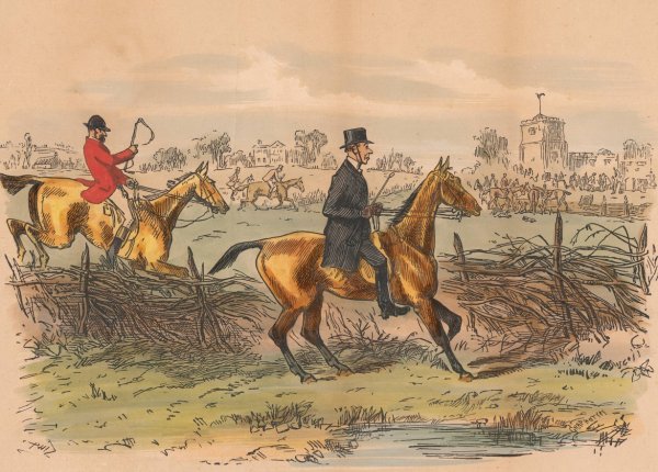 Fox-Hunting Sketche; No. 11. Sporting Parson - 'Well! I'm d—, b-b-blest  by Hablot Knight Browne - Hand-Painted Oil Painting Reproduction