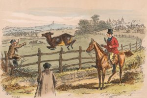Fox-Hunting Sketches; No. 10. A very nice thing to begin with! by Hablot Knight Browne Oil Painting
