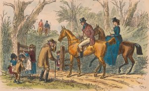 Fox-Hunting Sketches; No. 12. The Squire's Christmas Tip by Hablot Knight Browne Oil Painting