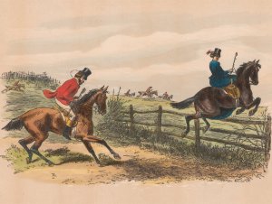 Fox-Hunting Sketches; No. 3. Follow, Follow Me! by Hablot Knight Browne Oil Painting