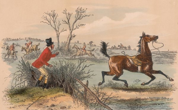 Fox-Hunting Sketches; No. 5. Whistle and I'll come to ye, my lad! by Hablot Knight Browne - Hand-Painted Oil Painting Reproduction