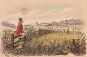 Fox-Hunting Sketches; No. 7. 'The very best run of the season'- and Tommy Dumphty has a capital view of it by Hablot Knight Browne Oil Painting