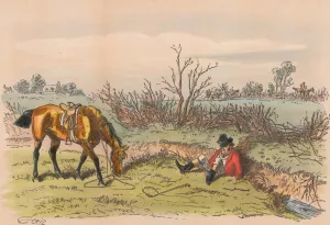 Fox-Hunting Sketches; No. 8. Well, now I call that cool! Oil painting by Hablot Knight Browne