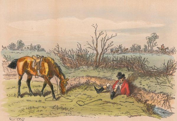 Fox-Hunting Sketches; No. 8. Well, now I call that cool! by Hablot Knight Browne - Hand-Painted Oil Painting Reproduction