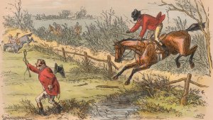 Fox-Hunting Sketches; No. 9. The fences are very blind just now - and the riders too, occasionally by Hablot Knight Browne Oil Painting