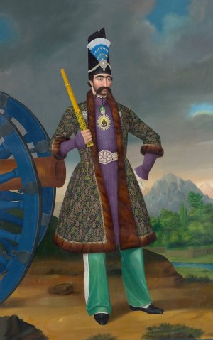 Der Schah von Persien Nāser ad-Dīn Schāh by Hakob Hovnatanjan Oil Painting