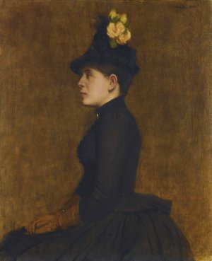 Lady in Gloves by Halil Pasha Oil Painting