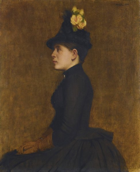 Lady in Gloves by Halil Pasha - Hand-Painted Oil Painting Reproduction