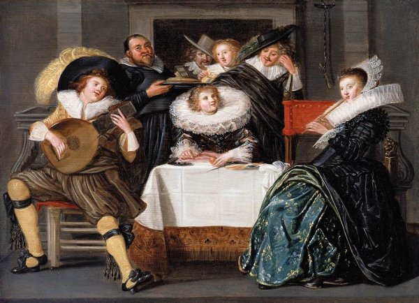 Main Product Photo of A Merry Company Making Music Painting by Hals Nicolaes