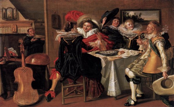 Main Product Photo of Merry Company at Table Painting by Hals Nicolaes
