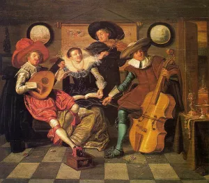 Musicians by Hals Nicolaes - Oil Painting Reproduction