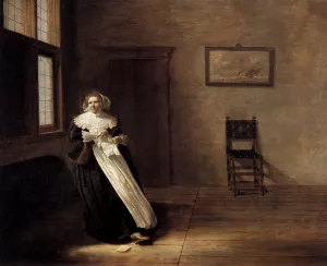 Woman Tearing a Letter by Hals Nicolaes Oil Painting
