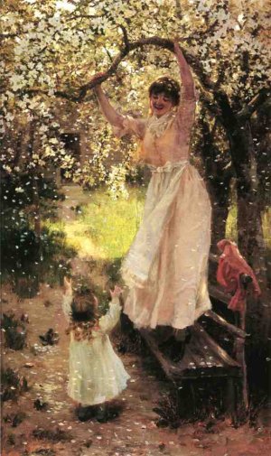 Falling Apple Blossoms Oil painting by Hamilton Hamilton