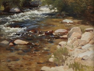 Rushing Stream by Hamilton Hamilton Oil Painting