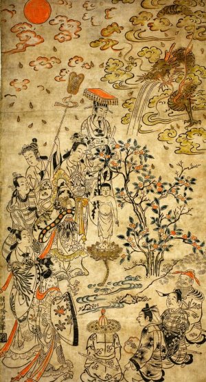 Birth of the Buddha by Hanegawa Chincho Oil Painting
