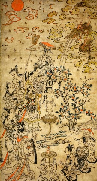Main Product Photo of Birth of the Buddha  Painting by Hanegawa Chincho