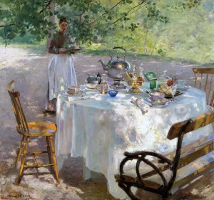 Breakfast-Time by Hanna Hirsch-Pauli Oil Painting