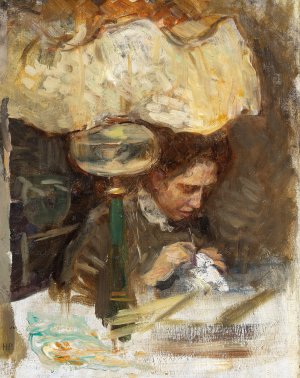 Study for Friends - Nanna Bendixson by Hanna Hirsch-Pauli Oil Painting