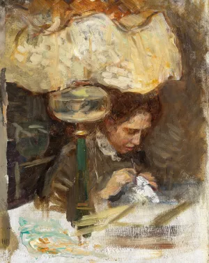 Study for Friends - Nanna Bendixson by Hanna Hirsch-Pauli Oil Painting