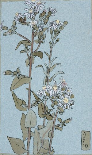 Aster on Green Ground by Hannah Borger Overbeck Oil Painting